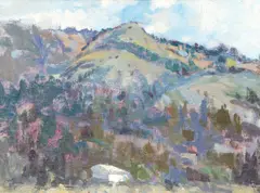 George Carpenter, Impressionistic Landscape of Sugarloaf State Park, Santa Rosa, California, 1982, oil on canvas