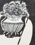 Floral Still Life by Dorothy Demboski, gouache and ink on paper, offered Mar 2020