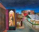 Sin City Harvard and 93rd Street by Heisler, acrylic on canvas, offered Mar 2020