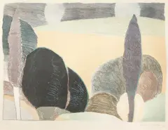 abstract landscape by Paul Narkiewicz, pencil, offered Mar 2020
