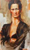 Velinda's Moment by Sergei "Larry" Shillabeer, oil on wood board, 2002, offered Mar 2020