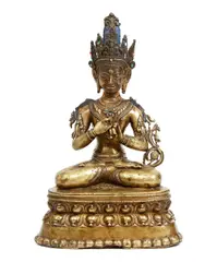 Untitled by Tibetan, bronze vairocana 14th cent figure, offered Mar 2020