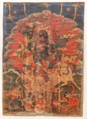 Riding a Mule, Central Tibet, c.18- by Thangka of Palden Lhamo, gouache on cotton, offered Mar 2020