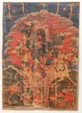 Riding a Mule, Central Tibet, c.18- by Thangka of Palden Lhamo, gouache on cotton, offered Mar 2020