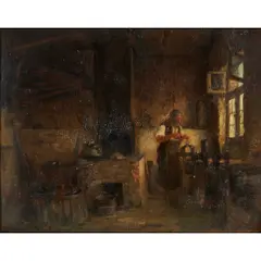 Blacksmith by Jakob Herdling, oil on canvas, [approximate dimensions -, offered Sep 2025