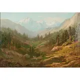 William Franklin Jackson, Wyoming Landscape, oil on canvas, (approximate dimensions - size: 18-½ x 26 inches)