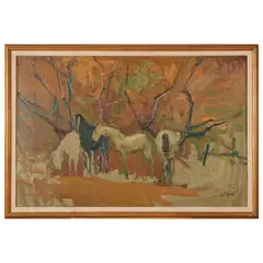 Horses by S. C. Yuan, oil on board, [approximate dimensions -, offered Sep 2025