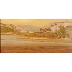 Jack Cassinetto, "Marin Headlands, Rodeo Marsh,", 1997, oil on board, (approximate dimensions - board: 9 3/4" H x 19 3/4" W)