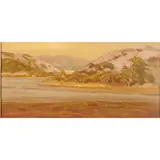 Jack Cassinetto, "Marin Headlands, Rodeo Marsh,", 1997, oil on board, (approximate dimensions - board: 9 3/4" H x 19 3/4" W)