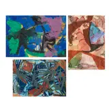 Galliano Mazzon, Abstracts, three, watercolor and gouache, [approximate dimensions -