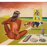 Ray Smith, “Courtship, Mating and Breakfast,”, 1998, oil on panel, [approximate dimensions -