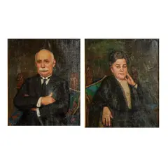 Bart Peizel, Two Portraits, oils on canvases, [approximate dimensions -