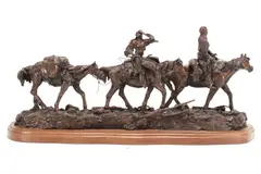 Featured in this lot is this huge by M. Jackson, bronze, offered Jan 2022