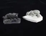 Untitled by R. Cavanagh, bronze polar bear & bull, offered Jan 2022