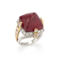 Senza titolo by Ruby Root And Diamond Dome Ring A Two-Color Gold, offered Dec 2024