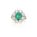 Emerald And Diamond Ring A Gold, Senza titolo