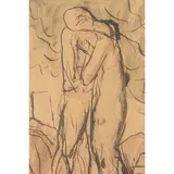 Mario Sironi, Sassari 1885 - Milano 1961 / Figure e paesaggio, 1929 circa, mixed media on paper applicata on cardboard
