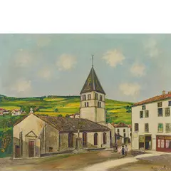 Maurice Utrillo, Parigi 1883 - 1955 / Eglise D'Ouroux, 1930, oil on canvas