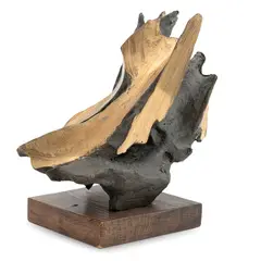 Francesco Somaini, Lomazzo 1926 / Verticale, 1964-65, bronze con lucidi parziali on base in legno
