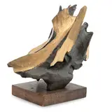 Francesco Somaini, Lomazzo 1926 / Verticale, 1964-65, bronze con lucidi parziali on base in legno