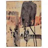 Franz Kline, Wilkes Barre 1910 - New York 1962 / Senza titolo, 1952, mixed media on paper applicata on panel