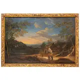 Paesaggio con viandanti by Christian Georg Schütz, oil on canvas, offered Feb 2025
