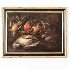 Felice Boselli, Natura morta con cacciagione e frutti, oil on canvas