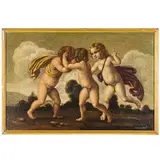 Giochi di putti by Giovanni Andrea Podestà, oil on canvas, offered Feb 2025