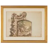 Scorcio architettonico con scena mitologica by Giovanni Battista Piranesi, ink and acquerello on paper, offered Feb 2025