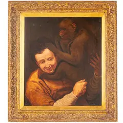 Louis Kolitz, Sovetsk, 1845 - Berlino, 1914 / Ragazzo e scimmia / Firmato L Kolitz in basso a destra, oil on canvas