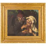 Jules van Biesbroeck, Belgio 1848- Bordighera, 1920 / Scena familiare / Firmato Jules Von Biesbroeck e datato 1874 in basso a sinistra, oil on canvas