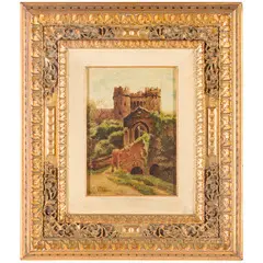 Frederick William Whitehead, Leamington Spa, 1853 - Hampstead, 1938 / Castello di Carisbrooke / Firmato F Withehead e titolo in basso a sinistra, oil on canvas