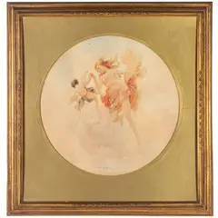 Vespasiano Bignami, Cremona, 1841 - Milano, 1929 / Scena allegorica / Firmato V Bignami, Milano 1916 in basso al centro, Acquarello su cartone