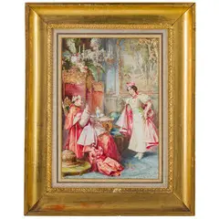 Roberto Fontana, Milano, 1844 - 1907 / Visita al Vescovo / Firmato R Fontana in basso a destra, watercolour on paper