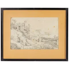 Achille Vianelli, Porto Maurizio, 1803 - Benevento, 1894 / Veduta della baia / Firmato Vianelli e datato 1829 in basso a sinistra, pencil on paper