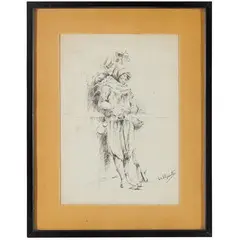 Napoli, 1826 - 1901 / Viandante / Firmato D Morelli in basso a destra by Domenico Morelli, ink on paper, offered Feb 2025