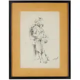 Domenico Morelli, Napoli, 1826 - 1901 / Viandante / Firmato D Morelli in basso a destra, ink on paper