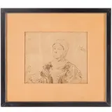 Domenico Morelli, Napoli, 1826 - 1901 / Dama con lettera / Firmato Morelli Domenico e dedica in basso a sinistra, ink and acquerello on paper bruna