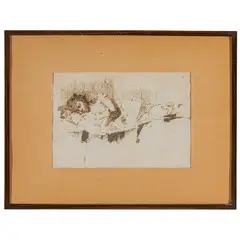 Napoli, 1826 - 1901 / Ritratto di fanciulla dormiente by Domenico Morelli, ink on paper, offered Feb 2025
