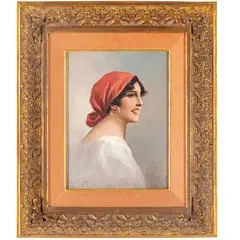 Eduardo Forlenza, Torre del Greco, 1861 - Roma, 1934 / Ritratto di gitana / Firmato E Forlenza in basso a sinistra, oil on canvas