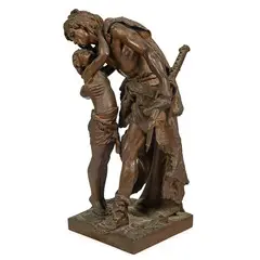 Henri Honoré Plé, Parigi, 1853 - 1922 / Vichingo con il figlio / Firmato Henry Ple sulla base, bronze
