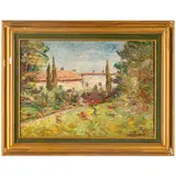 Carlo Aimetti, Bisuschio, 1901 - 1980 / Una villa in Brianza / Firmato Carlo Aimetti e datato 966 in basso a destra