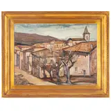 Eleonora Panzeri, Milano, 1896 - 1976 / Scorcio di paese / Firmato E Panzeri e datato 1927 in basso a destra, oil on cardboard