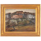 Eleonora Panzeri, Milano, 1896 - 1976 / Paesaggio con case / Firmato E Panzeri in basso a destra, oil on panel