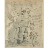 Fortunato Depero, Fondo 1892 - Rovereto 1960 / Senza titolo, 1948, mixed media on paper