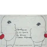 Carol Rama, Torino 1918 / Senza titolo, 2004, Pennarello e smalto su carta prestampata e con precedenti grafie