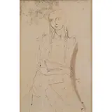 Bruno Saetti, Bologna 1902 - 1984 / Figura, mixed media on canvas