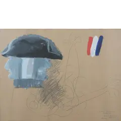 Eduardo Arroyo, Madrid 1937 - 2018 / Senza titolo, 1962, mixed media on paper
