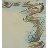 Aligi Sassu, Milano 1912 - Palma di Maiorca 2000, Colombe su fondo azzurro Pastello su carta