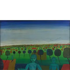 René Brô, Charenton-le-Pont 1930 - Le Pin-au-Haras 1986 / Paesaggio, 1972, oil on canvas